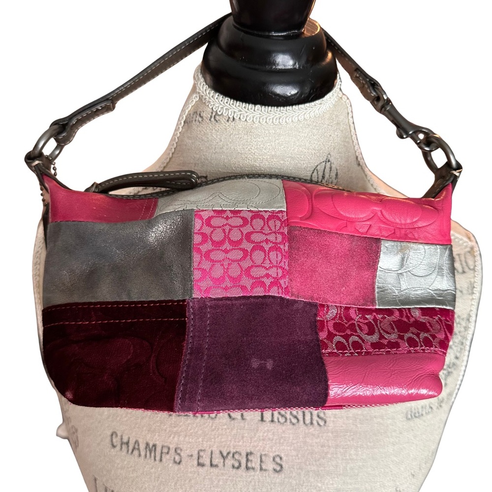 Y2K Coach Pink Patchwork Demi Baguette
Shoulder Bag Small Mini Purse - Picture 2 of 8